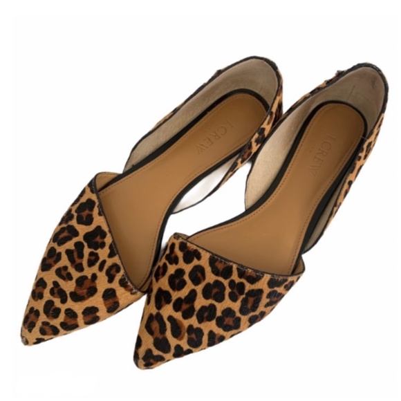 J. Crew Shoes - J.Crew Factory Zoe Leopard Calf Hair D'Orsay Flats